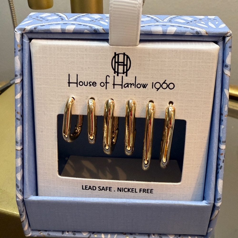 House of Harlow 1960 Gold Tone Hoop Earrings
